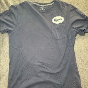Volcom Navy Short Sleeve Pocket Tee with Logo Patch